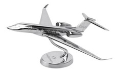 Lupa Gulfstream Aerospace G600 Chrome Metal Desk Display Model 1/115 Airplane picture