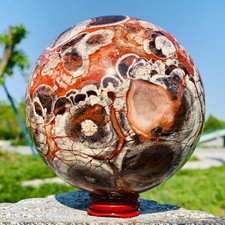 4.53LB Natural Polishing Money Agate Stone Sphere Crystal Ball Healing picture