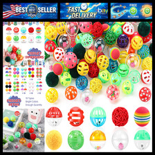 Hungdao 100 Pcs Cat Toys Bulk Plastic Small Crinkle Ball Assorted Cat Balls with picture