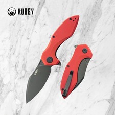 KUBEY NOBLE LINERLOCK FLIPPER KNIFE RED G10 14C28N STAINLESS STEEL KU236P picture