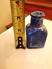 Antique Cobalt Blue Bottle, Med Bottle, Peptenzyme, Jersey City, Reed & Carnrick picture