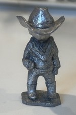 VINTAGE WALLI ORTMAN HUDSON PEWTER LITTLES COWBOY WITH HANKERCHIEF CUTE #012 USA picture