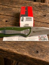 Kershaw Leek 1660OL OLIVE Green Aluminum SS Drop Point Plain Frame Lock Assisted picture