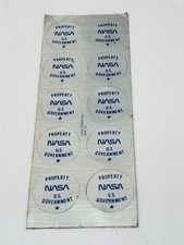 Vintage Real 10 NASA Stickers “Property NASA U.S. Government” Form 1517 Apr 74 picture