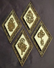 Set of 4 Syroco Vintage Mid Century Plastic Wall Hanging Placques picture