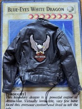 VTG 1980s Genuine Leather Jacket Harley Davidson Eagle Patch Biker Mens 46 Large picture