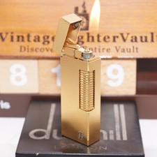 Dunhill Rollagas Lighter Gold Barley Pattern_Ultrasonically Cleaned_Working picture