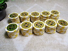 100 Ultimate Poker Chip Yellow $1000 Clay Composite Chips Home Games Crafts picture