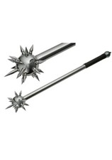 Medieval Spiked Ball Mace Silver Morning Star Chrome 32” XL Middle Ages Club picture