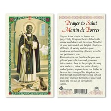 Saint Martin de Porres laminated prayer card picture