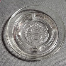 Vintage Sheraton Hotel Clear Glass Round Logo Ashtray 4 3/4 inch ST21 picture