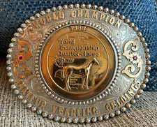 VTG 1988 World Champion Quarter Horse Belt Buckle Vogt 10K S/O picture