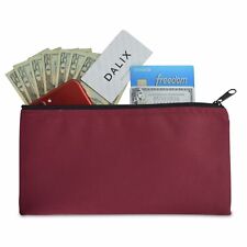Deposit Bag Bank Pouch Zippered Safe Money Bag Organizer in Maroon Red picture