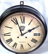 ANTIQUE PENNSYLVANIA RAILROAD ANTIQUE WOOD CLOCK LANCASTER PA 14