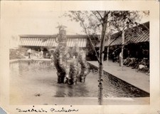 1939 Swedish Pavilion NY Worlds Fair Photo Fountain Courtyard Kodak Velox picture