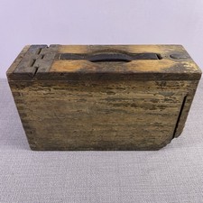 Antique WWI WWII M1917 Browning Machine Gun Wooden Dovetailed Wood Ammo Box picture