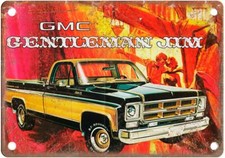Vintage Auto Ad 1975 GMC Gentleman Jim Pickup Reproduction Metal Sign A2392 picture