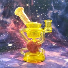 Wolfe Glass Dual Uptake Laid Back Dewar Drain Recycler picture