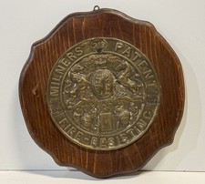 Antique Victorian Brass MILNERS Safe Fire Plaque Fire-Resisting Sign England picture