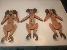 RARE 1967 MCM MASKETEERS 3 MONKEY'S SEE, HEAR, SPEAK NO  EVIL WALL ART 23