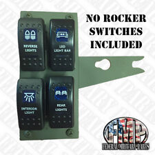 LIGHTED ROCKER SWITCH PANEL 4 GANG - NO SWITCHES - GREEN - HUMVEE M998 MILITARY picture
