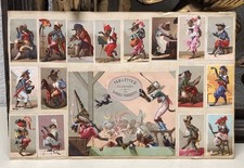 Antique Victorian Prints Double Sided Glued on Sheet - L11 picture