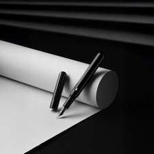Narwhal Nautilus Fountain Pen in Cephalopod Black - Double Broad Point - NEW picture