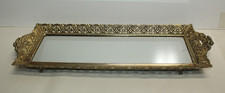 Vtg Vanity Mirrored Tray Hollywood Regency Style 20
