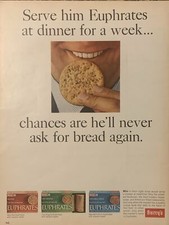 1965 Burrys Euphrates Bread Wafer Crackers VTG 1960s PRINT AD Serve Dinner Side picture