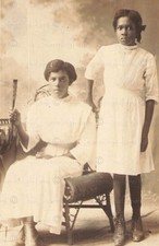 Vintage Photo 1910s RPPC African American Girls Studio Portrait White Dresses picture