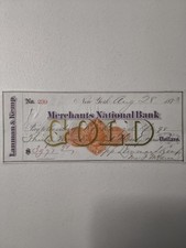 original 1873 check issued by the historic New York drug firm, Lanman & Kemp, picture