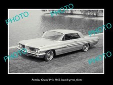 OLD LARGE HISTORIC PHOTO OF 1962 PONTIAC GRAND PRIX LAUNCH PRESS PHOTO picture