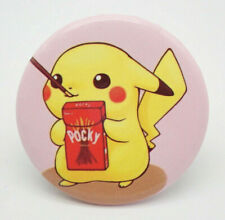 Pikachu Eating Pocky Sticks Vintage Button Lapel Pin  picture