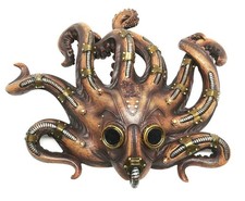 Ebros Steampunk Kraken Octopus Soldier Mask Decorative Wall Plaque 11.25