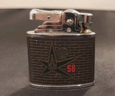 Vintage 1958 Brussels Worlds Fair Expo 58 Petrol Lighter Brick Pattern Souvenir picture