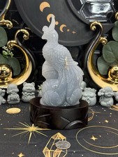 Natural Peruvian Angelite Phoenix comes w/ custom stand  picture