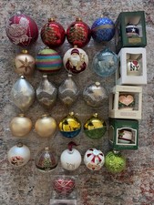 Vintage Large Christmas Ornaments Assortment Holiday Decor Lot Of 26 picture