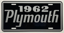 1962 PLYMOUTH Metal License Plate Valiant Sport Fury Belvedere Savoy Hot Rod picture