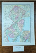 Vintage 1901 NEW JERSEY Map 11