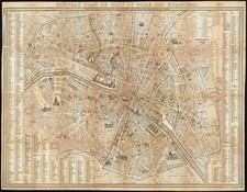 1845 Map of Paris France Vintage Poster Print picture