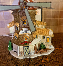 Lemax Village Collection East Moorland Windmill Porcelain Lighted House VTG  picture