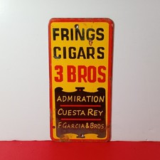 Vintage FRINGS CIGARS 3 BROS  Porcelain Enamel Sign 6