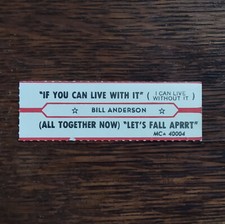 Jukebox Strip: BILL ANDERSON If You Can Live with It /  Let's Fall Apart Country picture
