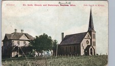 EV LUTHERAN CHURCH mountville mn antique postcard minnesota gaylord~LIGHT CREASE picture