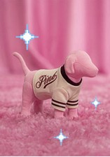 PINK BY VICTORIA'S SECRET LOGO VARSITY SWEATER PLUSH MINIDOG SUMMER 2025 NWT picture