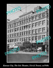 OLD 8x6 HISTORIC PHOTO OF KANSAS CITY ISIS THEATRE Crn TROOST & 31st c1940s picture