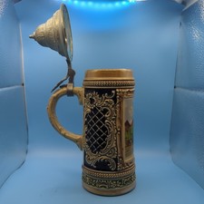 Vintage Gerz Beer Stein with Pewter Lid West Germany about 9 1/4
