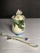 Vintage Franz fine porcelain creamer and spoons picture