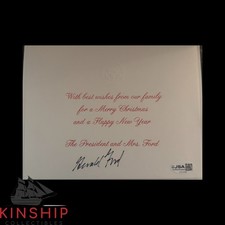President Gerald Ford signed Christmas Card JSA COA Rare Bold Auto Z2681 picture