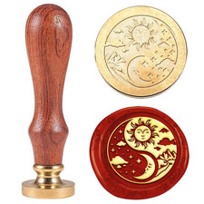 1Pc Sun and Moon Wax Seal Stamp Vintage Clouds Star Sealing Wax Stamps Gift for picture